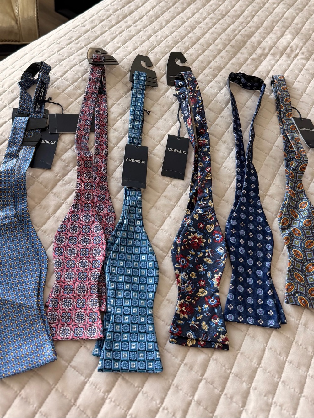 Daniel Cremieux Men's Assorted Blue & Pink Self-Tie Silk Bow Ties
